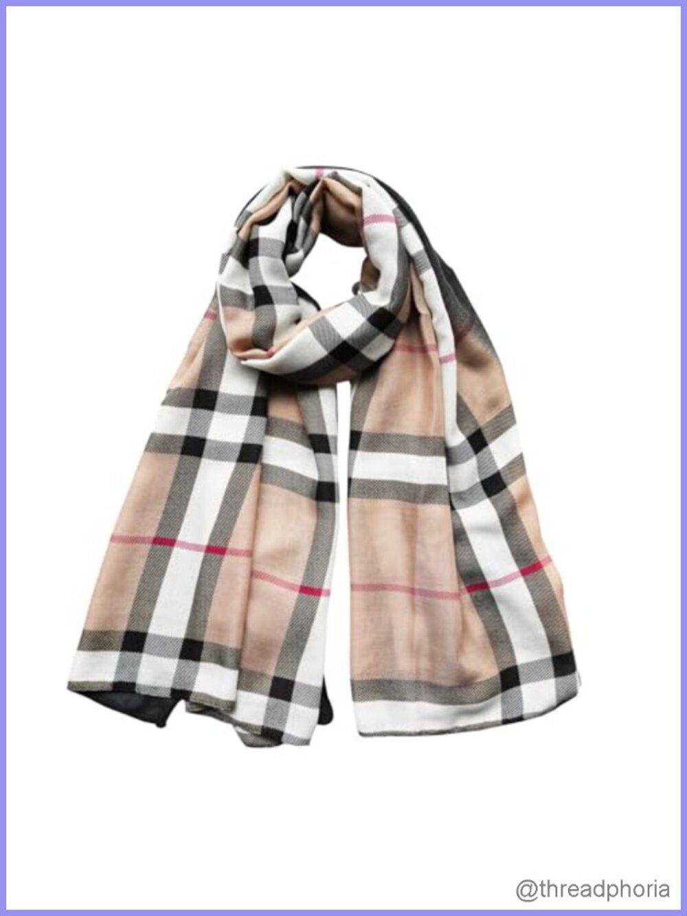 Lightweight Polyester Fashion Scarf Wrap Shawl Plaid Scarf